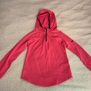 girls pink nike pro quarter zip pullover